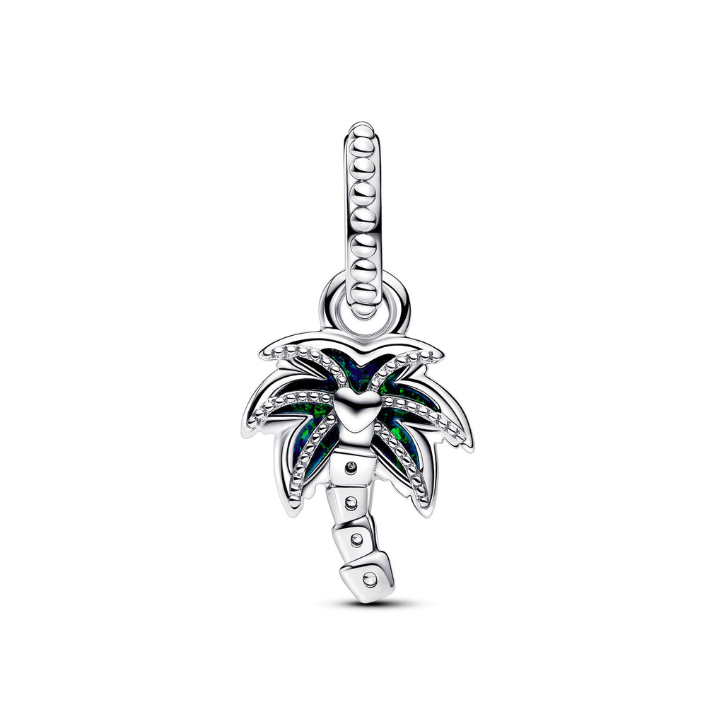 Pandora Opalescent Green Palm Tree Dangle Charm