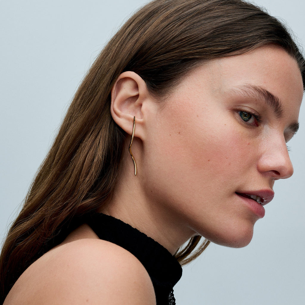 Pandora Organically Shaped Wire Stud Earrings