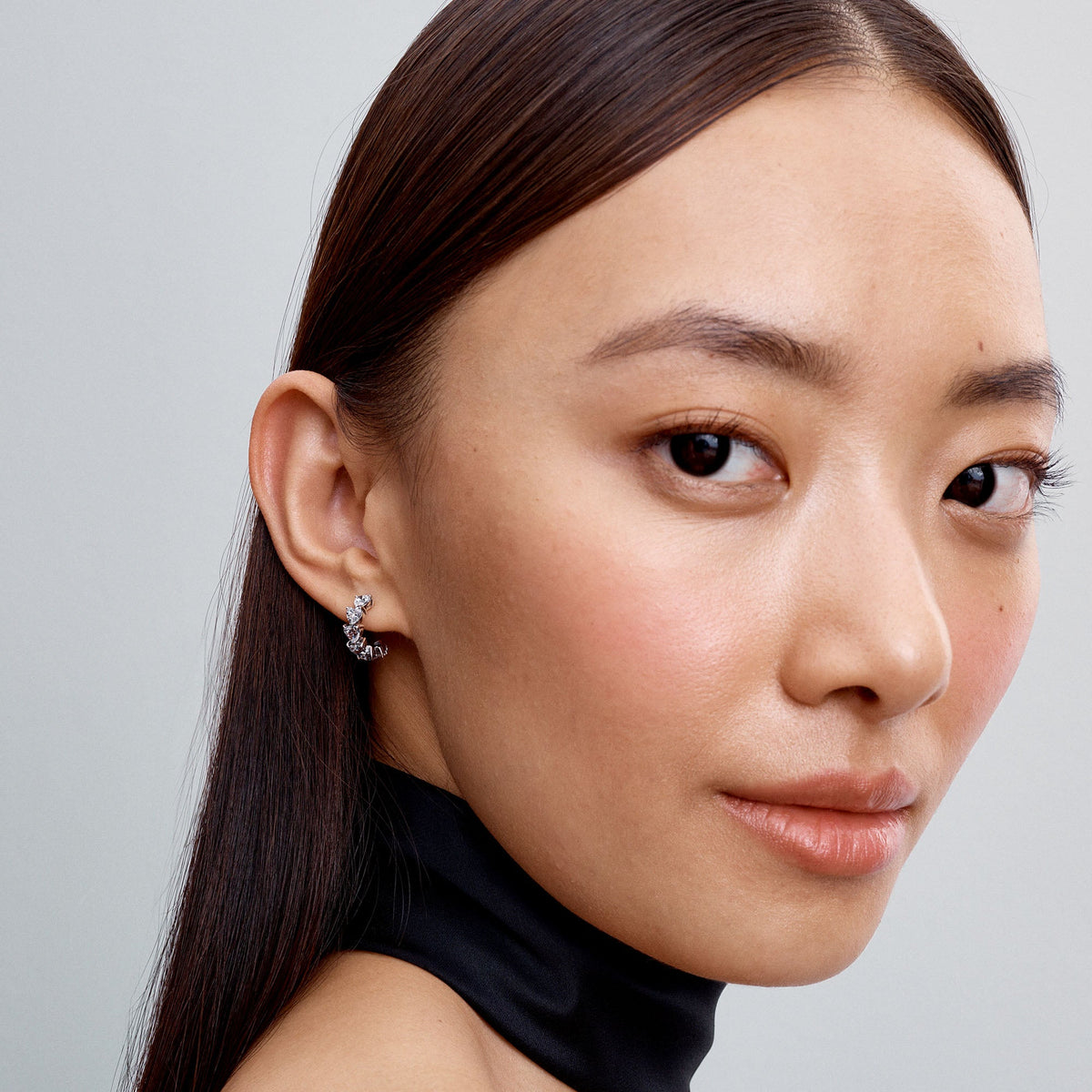 Pandora Sparkling Hearts Open Hoop Earrings