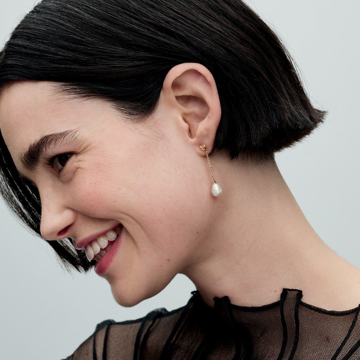 Pandora Treated Freshwater Pearl Drop Earrings