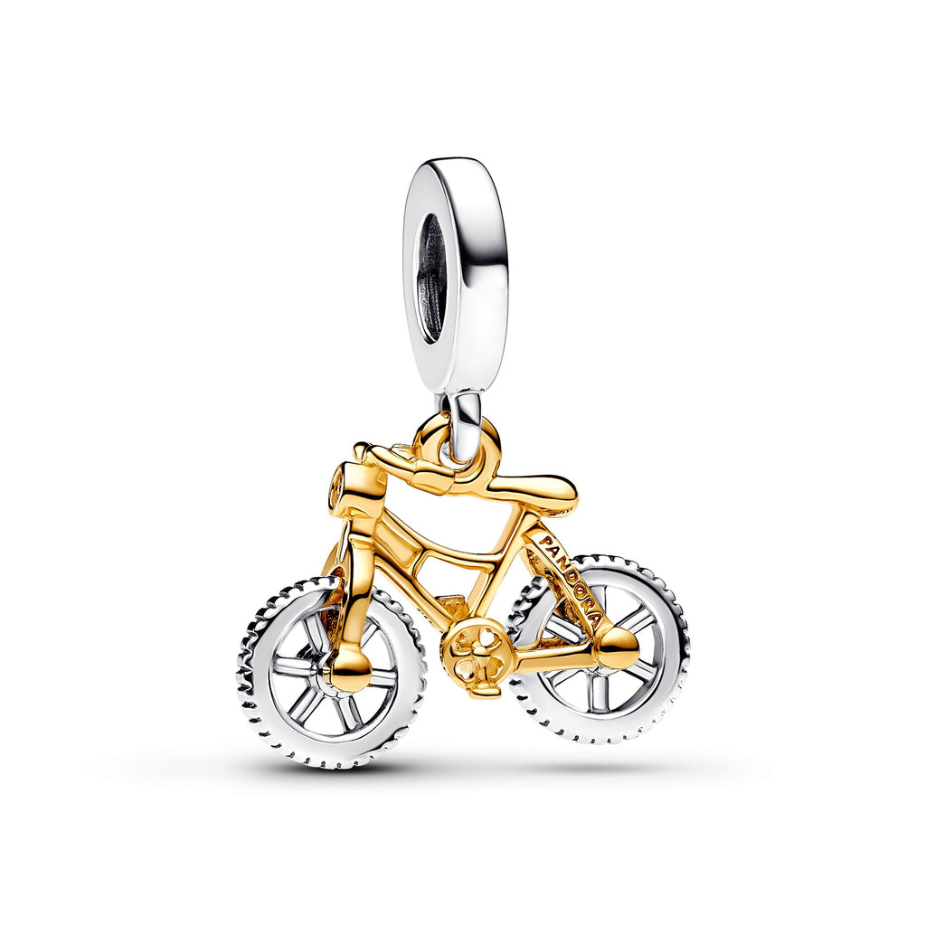Pandora Two-Tone Spinning Wheels Bicycle Dangle Charm